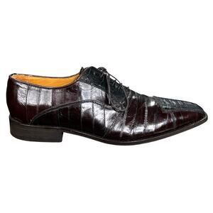 Vintage David Eden Men’s Basset Brown Crocodile Lizard Oxford Size US 12